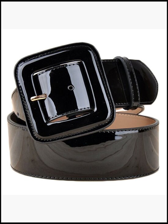 Vintage Square Buckle Wide High Waist Belt for Dresses Coats Skirts